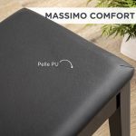 Sgabello per Pianoforte con Vano Contenitore in Legno e Finta Pelle PU, 75x35x49cm, Nero - immagine 4