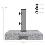 Base per Ombrellone da 28kg in Granito con Maniglia Estensibile e Rotelle, 41x41x37.5cm, Grigio - immagine 3