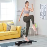 Stepper ad Altezza Regolabile con Gradini Rimovibili e Fondo Antiscivolo, in ABS, 97x36x15/20/25 cm, Grigio - immagine 2