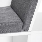 Mobile Libreria a 6 Sezioni 2 in 1 con Cuscini Morbidi, in Legno, Spugna e Poliestere, 102x30x61 cm, Bianco - immagine 8