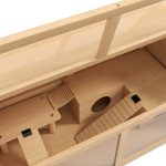 Gabbia per Criceti con Piattaforma, Scalette, Capanna e Ponte, in Legno di Abete, 85x45x44 cm - immagine 8