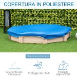Sabbiera per Bambini con Sedili e Copertura, Età 3-8 Anni, 139.5x139.5x21.5cm, Colore Legno - immagine 4
