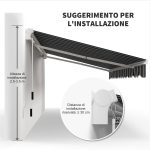 Tenda Parasole per Esterno Estensibile in Alluminio e Poliestere con Manovella, 395x245 cm, Blu e Bianca - immagine 7