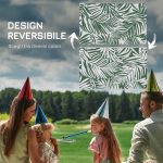 Tappeto Esterno per Balcone e Terrazza Reversibile con Fantasia a Foglie, 152x243 cm, Verde e Bianco - immagine 7