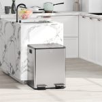 Bidone Immondizia a 2 Sezioni da 20L con Chiusura Silenziosa, in Acciaio Inox e PP, 45.8x36x51.6 cm - immagine 2
