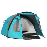 Tenda da Campeggio 3 Persone con Camera e Veranda, Impermeabile 3000mm e Borsa di Trasporto, Azzurro