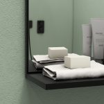 Specchiera Bagno Moderna da Parete a 4 Ripiani in Legno, 45x15x58.5cm, Nero - immagine 9