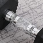Manubrio da 12.5 kg Esagonale Singolo con Impugnatura Zigrinata Antiscivolo, Nero - immagine 9