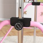 Sbarra Ginnastica Artistica per Bambini ad Altezza Regolabile con 2 Anelli, in Acciaio, 148x105x88-128 cm, Rosa - immagine 8