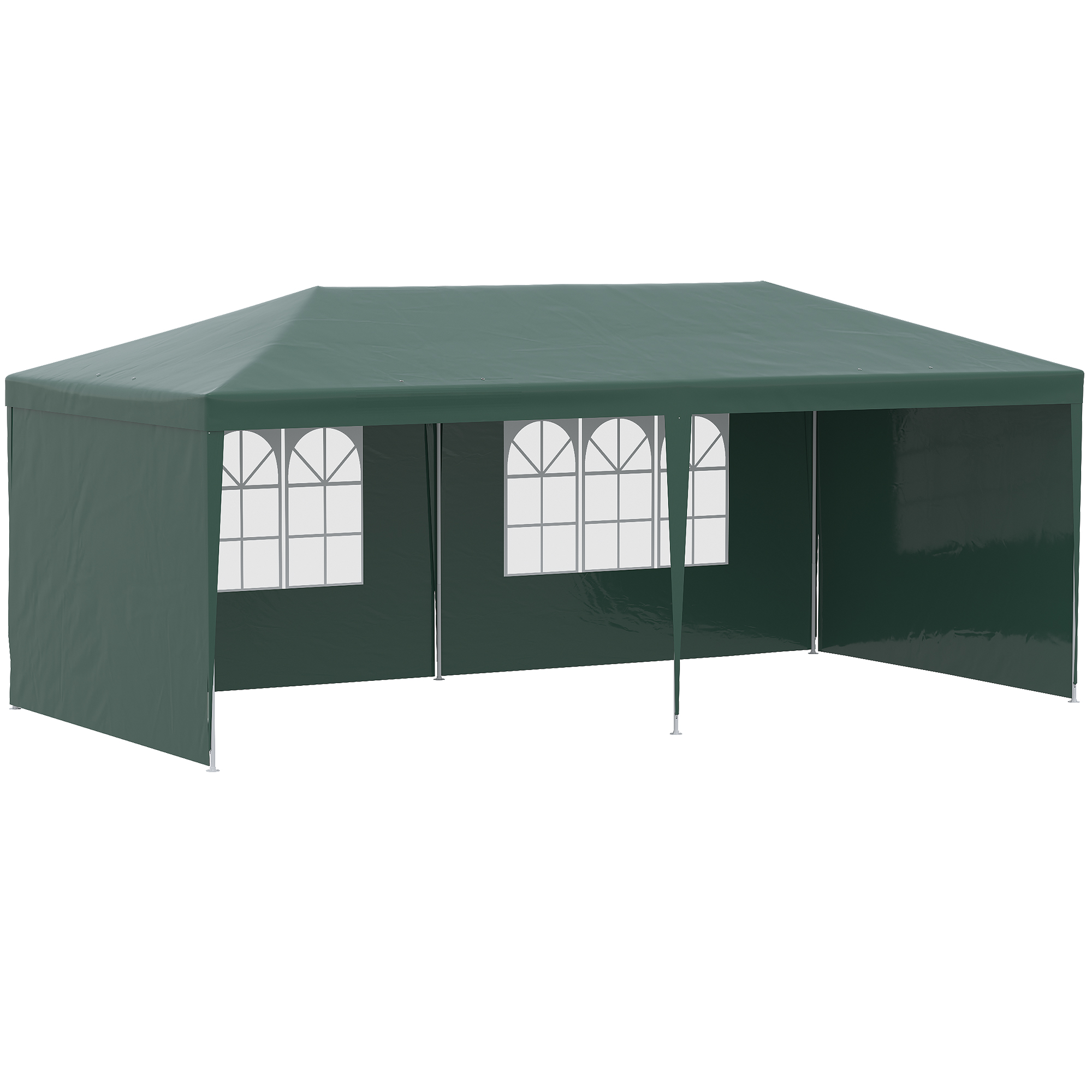ZRL66319488980fad.jpg Gazebo da Giardino 6x3 m per Eventi con Pareti Rimovibili e Finestre Trasparenti, Verde - immagine 1