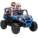Macchina Elettrica per Bambini 24V a 2 Posti con Telecomando e 3 Velocità, Età 3-8 Anni, Blu