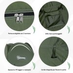 Tenda da Doccia Pop Up Impermeabile in Poliestere e Plastica, 100x100x185 cm, Verde Militare - immagine 5