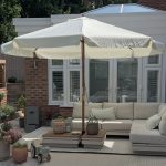 Ombrellone da Giardino con Doppio Tettuccio, in Legno di Bambù e Poliestere, Ø325x250 cm, Crema - immagine 9