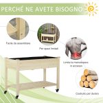 Letto per Orto Rialzato in Legno con Rotelle e Ripiano Inferiore, 118x55x83cm, Legno Naturale - immagine 6