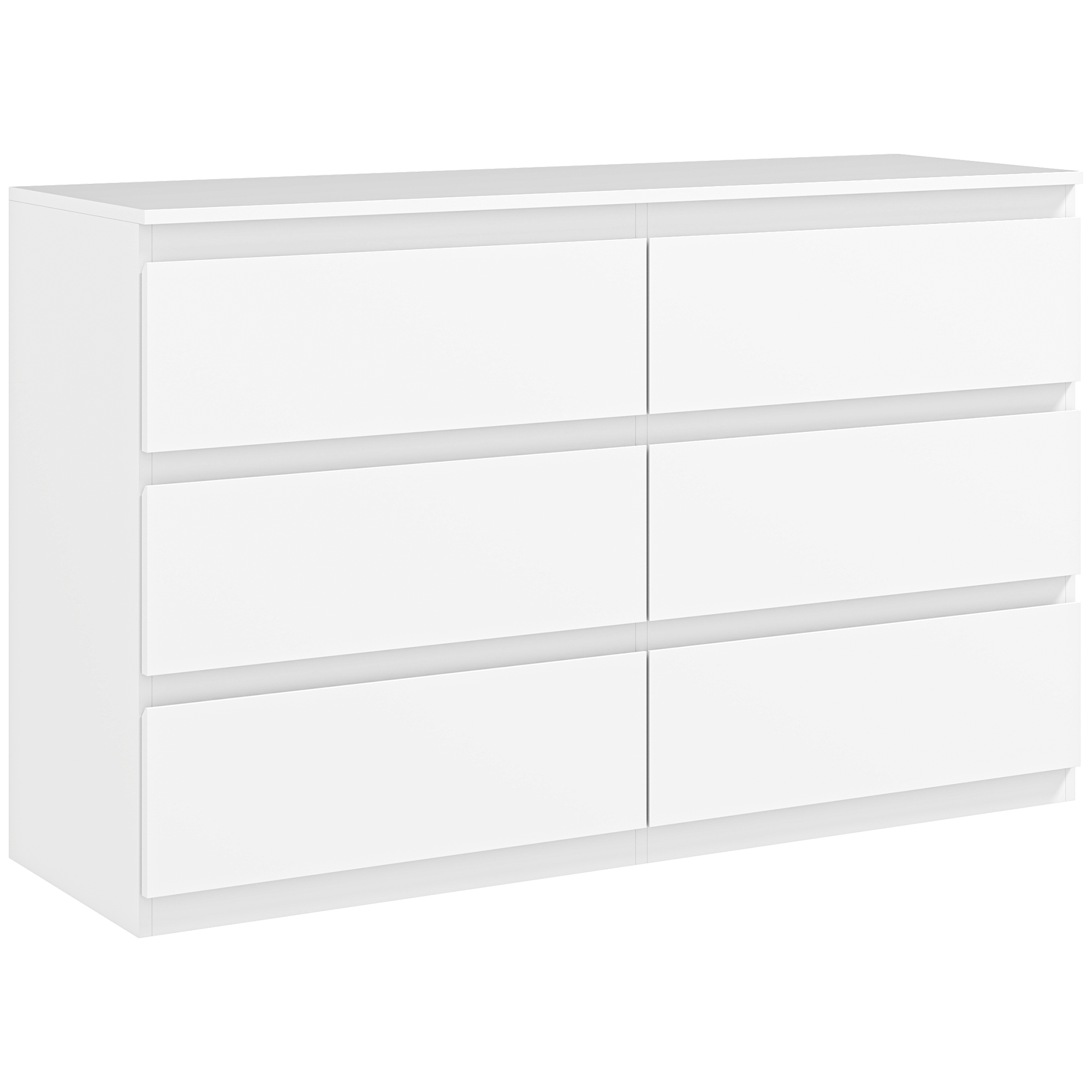 Ztv31a19473ff1c2f.jpg Cassettiera 6 Cassetti per Camera da Letto in Legno con Guide in Metallo, 120x39x75 cm, Bianco - immagine 1