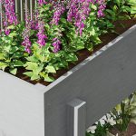 Fioriera Rialzata con Ripiano Inferiore e 2 Fori di Drenaggio, in Legno di Abete, 100x30x70.5 cm, Grigio - immagine 8