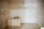 Casetta tavole ad incastro 20 mm, con WC, per persone a mobilità ridotta , con pavimento, abete in tronchi 20 mm, 2,10 x 2,21 m, 4,64 m² - immagine 4