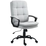 Sedia da Ufficio Ergonomica con Schienale Alto, Altezza Regolabile e Dondolo, Grigio