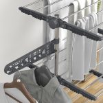 Stendino Verticale con 4 Ripiani Regolabili, in Acciaio e Plastica, 142x55x172 cm, Grigio e Argento - immagine 8