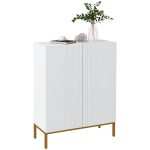 Mobile Scarpiera per 15-20 Paia di Scarpe, Ripiani Regolabili e Chiusura Ammortizzata, 72x31.5x95 cm, Bianco
