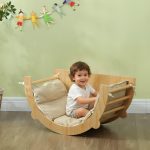 Arco Montessoriano 3 in 1 per Bambini da 18-48 Mesi, Struttura da Arrampicata, Tavolino e Dondolo con Cuscino - immagine 2