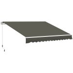 Tenda da Sole per Esterno Avvolgibile a Bracci con Apertura a Manovella, 350x250 cm, Grigio