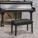Sgabello per Pianoforte con Vano Contenitore in Legno e Finta Pelle PU, 75x35x49cm, Nero - immagine 2