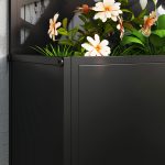 Fioriera Rialzata con Spalliera Decorativa per Rampicanti da Terra e Parete, 61x23x113 cm, Nero - immagine 9