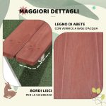 Set Tavolo da Picnic per Bambini 3-8 Anni con Panche in Legno, 89x79x50 cm, Marrone - immagine 8