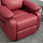 Poltrona Alzapersona Reclinabile con Poggiapiedi e Telecomando, in Pelle PU, 76x90x105 cm, Rosso - immagine 8