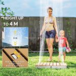 Doccia da Giardino Portatile con Altezza Fino a 4 m e Getti d'Acqua Regolabili, 70x55 cm, Legno - immagine 5