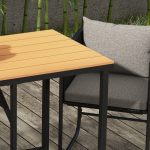 Set da Giardino 3 Pezzi in Rattan con 2 Sedie 50x51.5x67 cm e Tavolo 110x60x75 cm in Legno Composito - immagine 9
