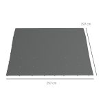 Telo di Ricambio per Pergola da Giardino 3x3 m con 16 Fori di Drenaggio, 297x297 cm, Grigio - immagine 3