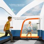 Tenda da Campeggio per 4-6 Persone con 2 Stanze e Veranda, Impermeabile e UPF 30+, Borsa di Trasporto, Blu - immagine 5