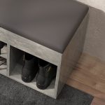 Scarpiera Salvaspazio Imbottita a 3 Ripiani Aperti con Spazio a Scomparsa, in Legno, 80x30x45 cm, Nero e Grigio - immagine 9
