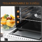 Fornetto Elettrico 16L Temperatura Regolabile e Timer, 3 Metodi di Cottura e Accessori, 1400W, Bianco - immagine 5