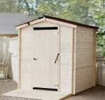 Casetta tavole ad incastro 20 mm, con WC, per persone a mobilità ridotta , con pavimento, abete in tronchi 20 mm, 2,10 x 2,21 m, 4,64 m²
