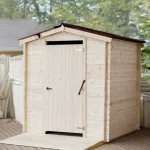 Casetta tavole ad incastro 20 mm, con WC, per persone a mobilità ridotta , con pavimento, abete in tronchi 20 mm, 2,10 x 2,21 m, 4,64 m²