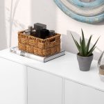 Credenza Moderna con 2 Armadietti a 3 Ripiani in Legno, 107x40x80 cm, Bianco - immagine 9