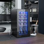 Cantinetta Vino Frigo per 15 Bottiglie, Capacità 44L, con Controllo Temperatura e Ripiani Regolabili, Nero - immagine 2