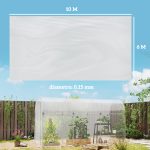Copertura per Serra 6x10 m di Ricambio, Telo per Serre a Tunnel in PP Anti UV e Impermeabile, Trasparente - immagine 3