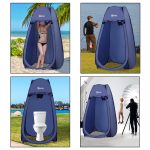 Tenda da Doccia Pop Up Impermeabile in Poliestere e Plastica, 100x100x185 cm, Blu Navy - immagine 7