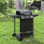 Barbecue a Gas con 3 Bruciatori Indipendenti e Coperchio con Termometro, 108x54x97 cm, Nero - immagine 3
