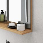 Specchio Bagno da Parete con Mensola Design Moderno e Multiuso, 60x12x40 cm, Legno - immagine 9