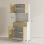 Credenza Cucina con Armadietti a 2 Ante e Cassetto, 80x40x180cm, Colore Legno - immagine 3