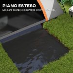 Tenda da Campeggio 2 Posti con Finestra a Rete e Gancio, in Poliestere, 210x150x110 cm, Grigio e Arancione - immagine 5