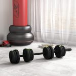 Set 2 in 1 con 2 Manubri Convertibili in Bilanciere, Peso Totale 20 kg e Dischi Pesi Regolabili, Nero - immagine 8