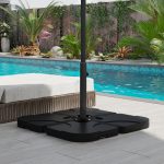 Base per Ombrellone a Croce in Acciaio con Vite Laterale, 100x100x75 cm, Nero - immagine 8