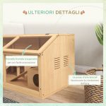 Gabbia per Criceti con Piattaforma, Scalette, Capanna e Ponte, in Legno di Abete, 85x45x44 cm - immagine 6