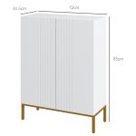 Mobile Scarpiera per 15-20 Paia di Scarpe, Ripiani Regolabili e Chiusura Ammortizzata, 72x31.5x95 cm, Bianco - immagine 3